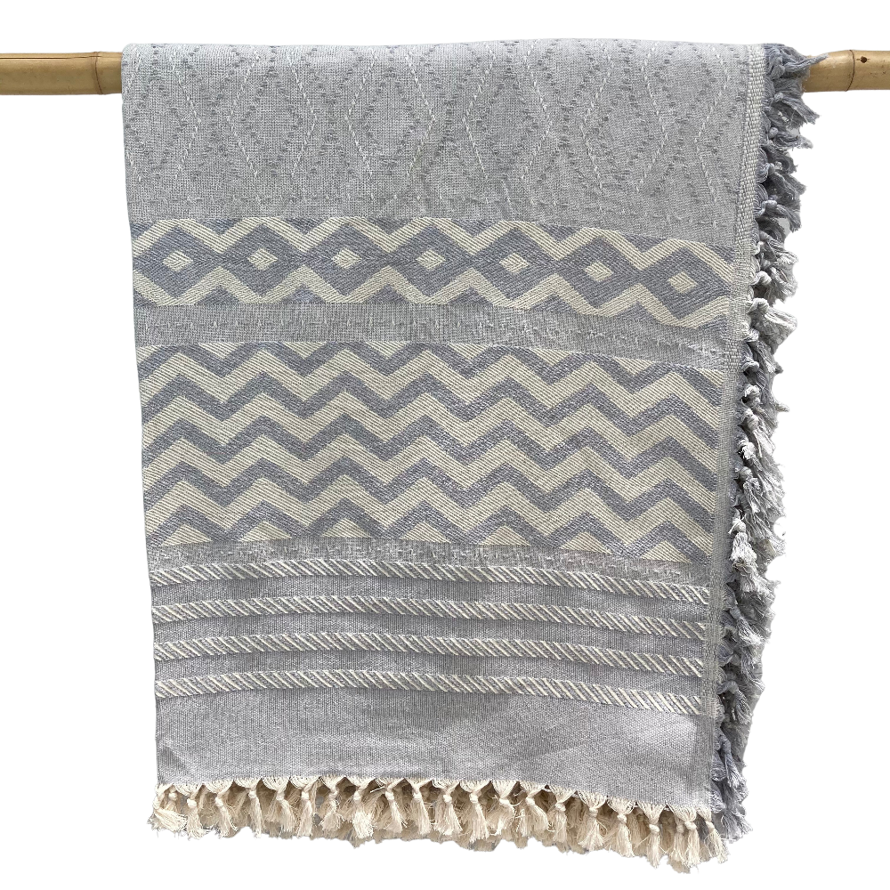 Zig-Zag Fouta Bedspread - XXL - The Fouta Spa